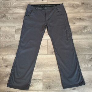 Prana 29.5” Stretch Zion Dark Iron Gray Convertible‎ Hiking Pants Size 38